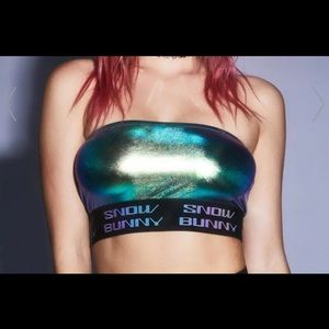BOUNCE FLASH METALLIC TUBE TOP from dolls kill
